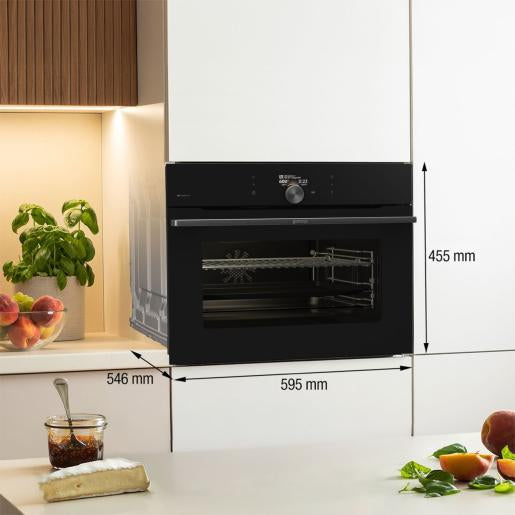 Gorenje Einbau-Mikrowelle BCM 4058 B – 50 l, Grill & Heissluft, 1000 W – Schwarz
