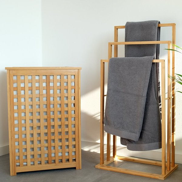 Zeller Present Handtuchständer – 3 Arme, 42×24×81,5 cm, Bambus, Holz