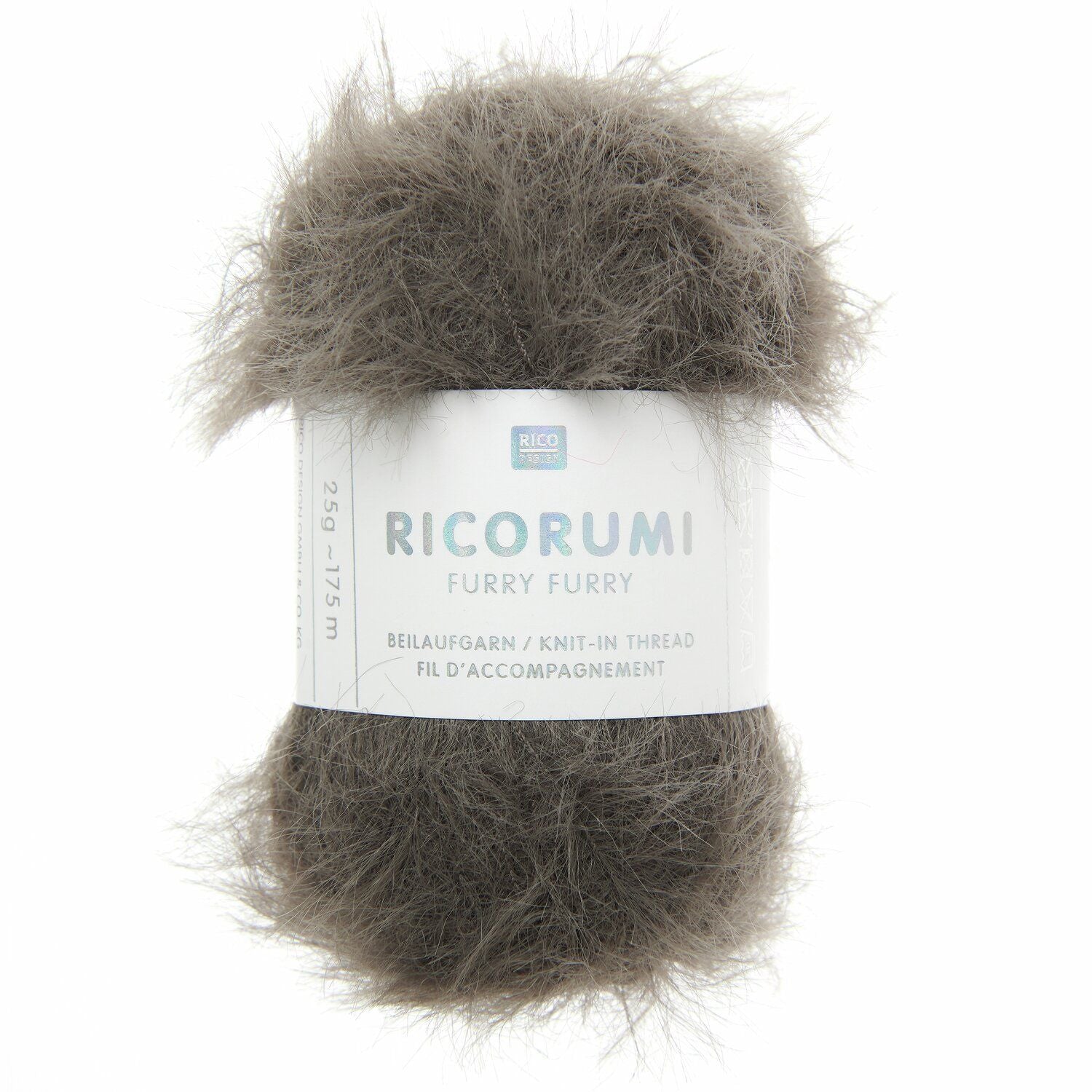 Rico Design Ricorumi Furry Garn Taupe – 25 g, 175 m, 100% Polyamid, 1 Stk.