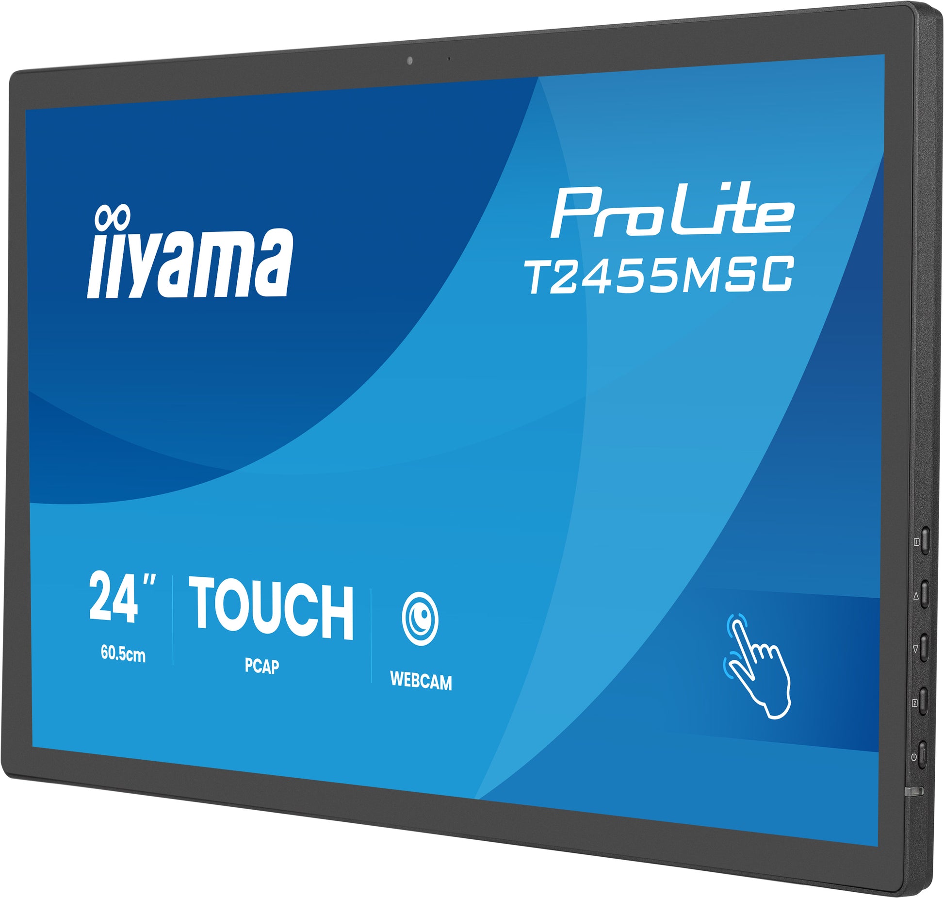 iiyama ProLite T2455MSC-B2 – 23,8" Touch, 1920 × 1080 (Full HD), IPS, 120 Hz, Webcam