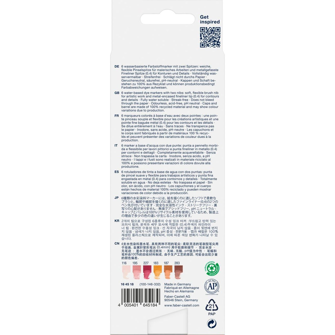 Faber-Castell Filzstifte, 6 Farben