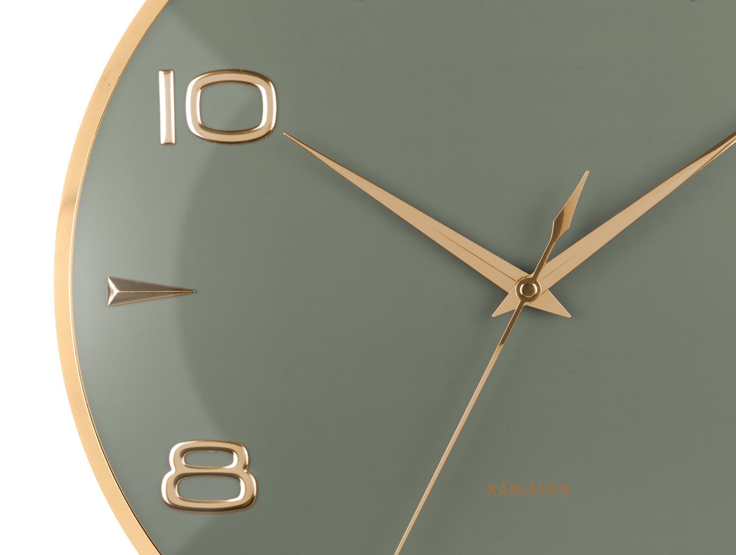 Karlsson Wanduhr Sienna Glow – Ø 40,6 cm, grün, Metall