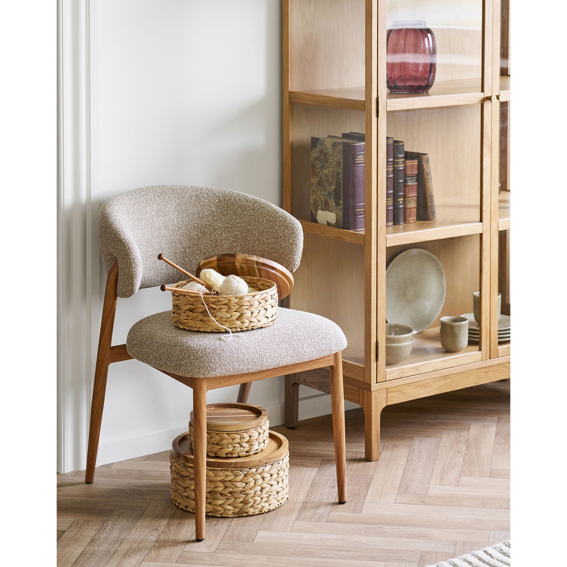 House Nordic Aufbewahrungskorb 3er Set – Wasserhyazinthe – Beige – 300 × 150 × 300 mm