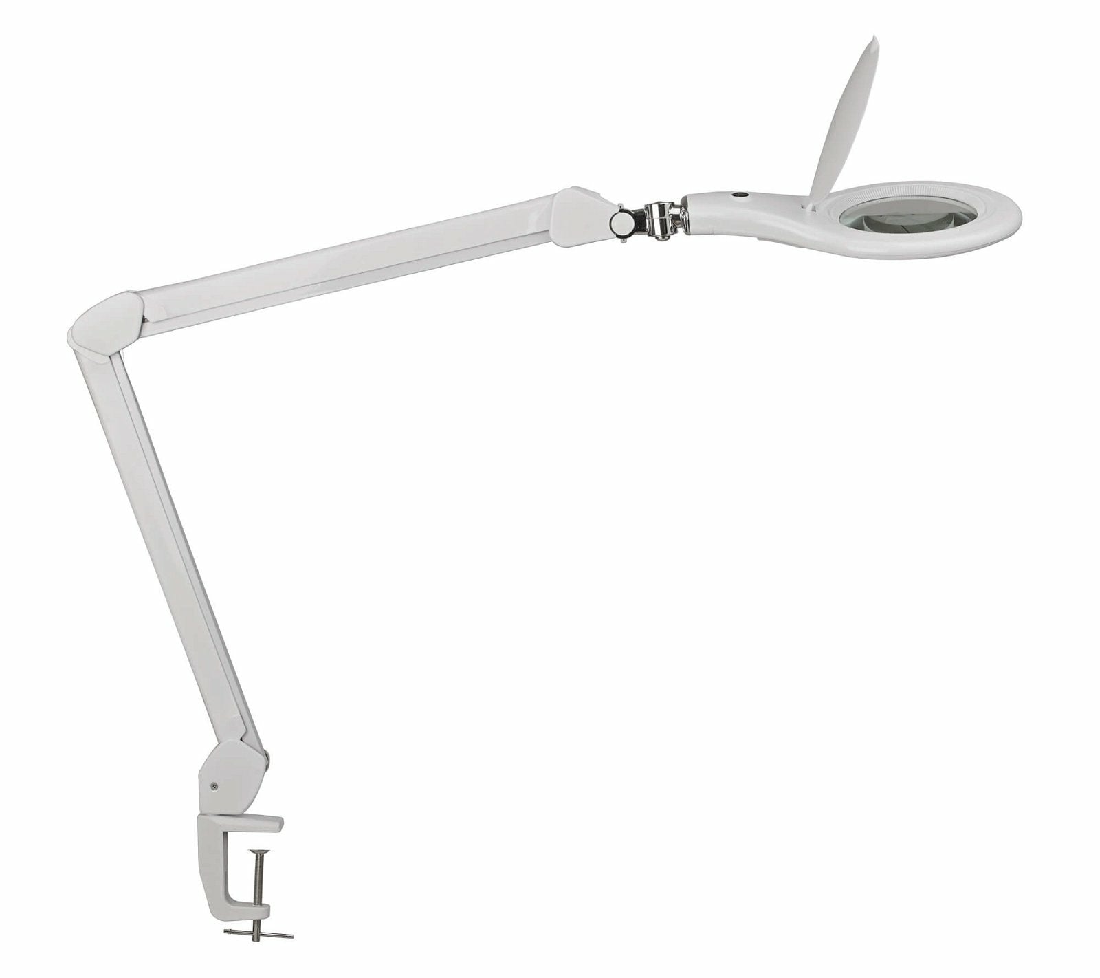 MAUL Leuchtlupe – 1,75× – Ø 127 mm – mit LED, mit Klemmfuss, weiss