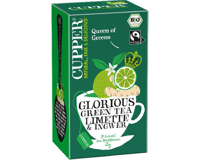 Cupper Tee Cupper – Grüntee Limette & Ingwer – Teebeutel 20 Beutel – Bio – Fairtrade