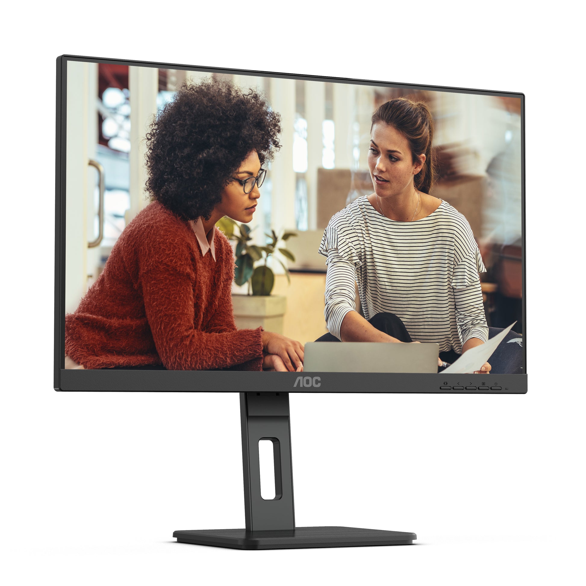 AOC 24E3QAF – Monitor, 24", IPS, 75 Hz, Integrierte Lautsprecher, Schwarz