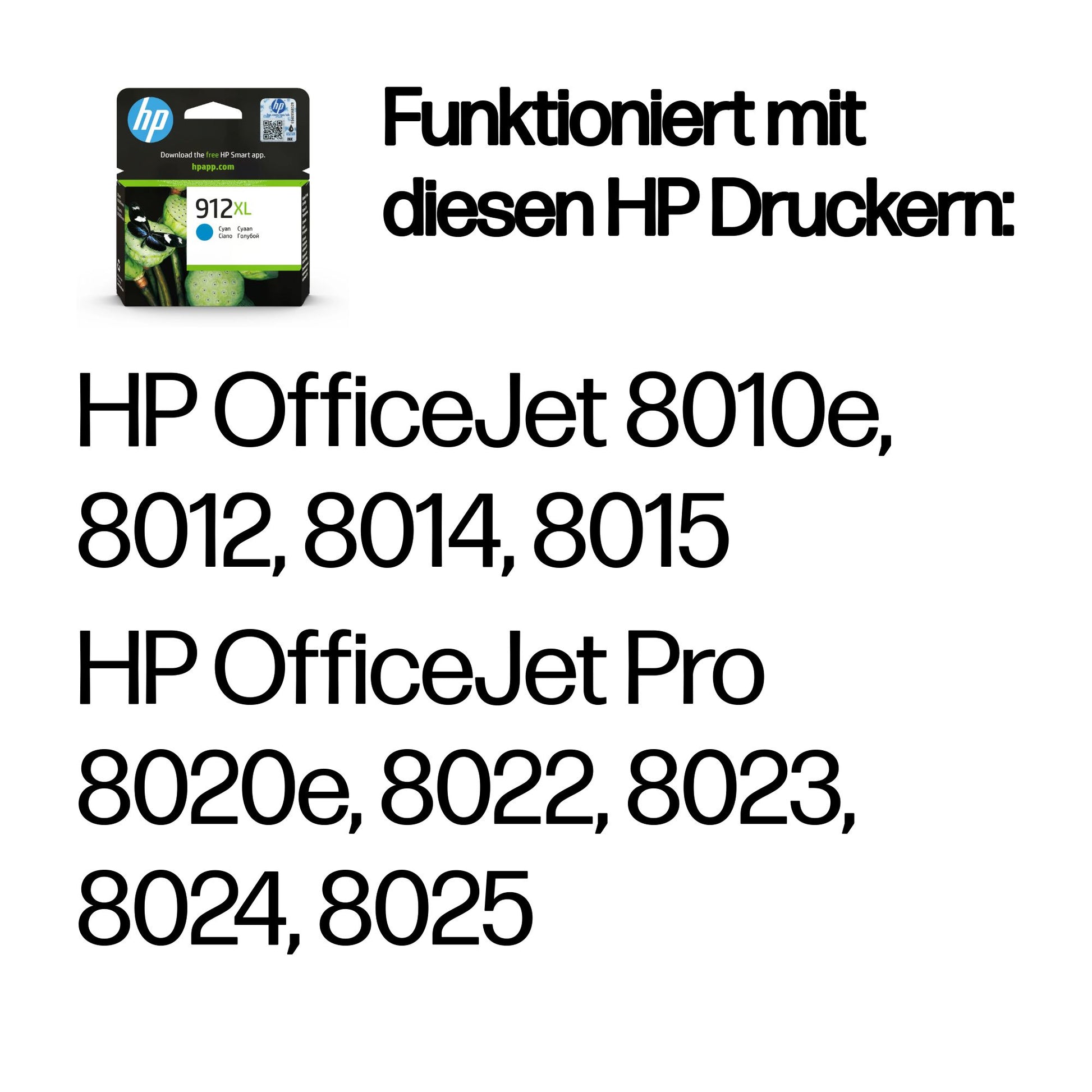 HP 912XL Cyan Tintenpatrone (Original) – 700 Seiten – für HP OfficeJet/OfficeJet Pro
