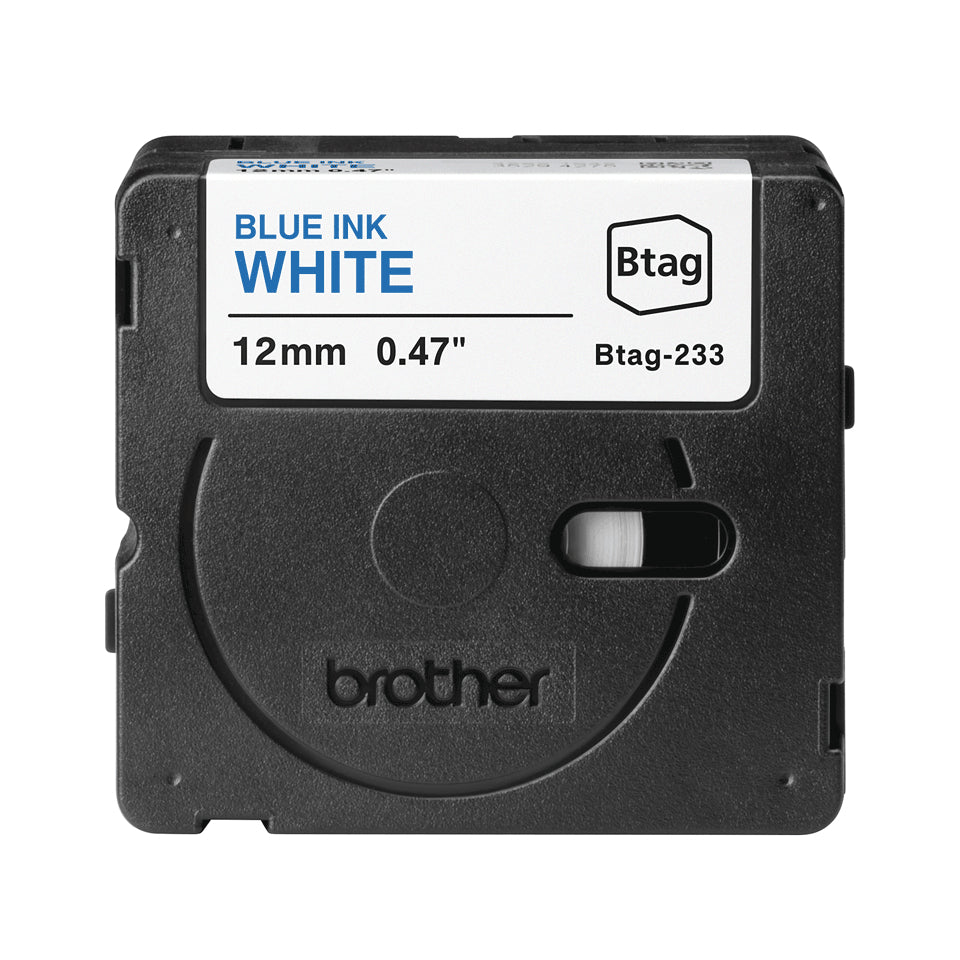 Brother Schriftband – 12 mm × 4 m, weiss, blau