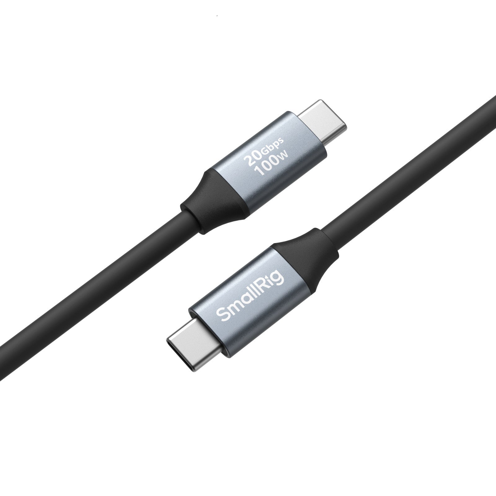 SmallRig USB-C auf USB-C Kabel – 20 Gbit/s – 0,6 m – PD 100 W – DP Alt Mode – Schwarz/Grau