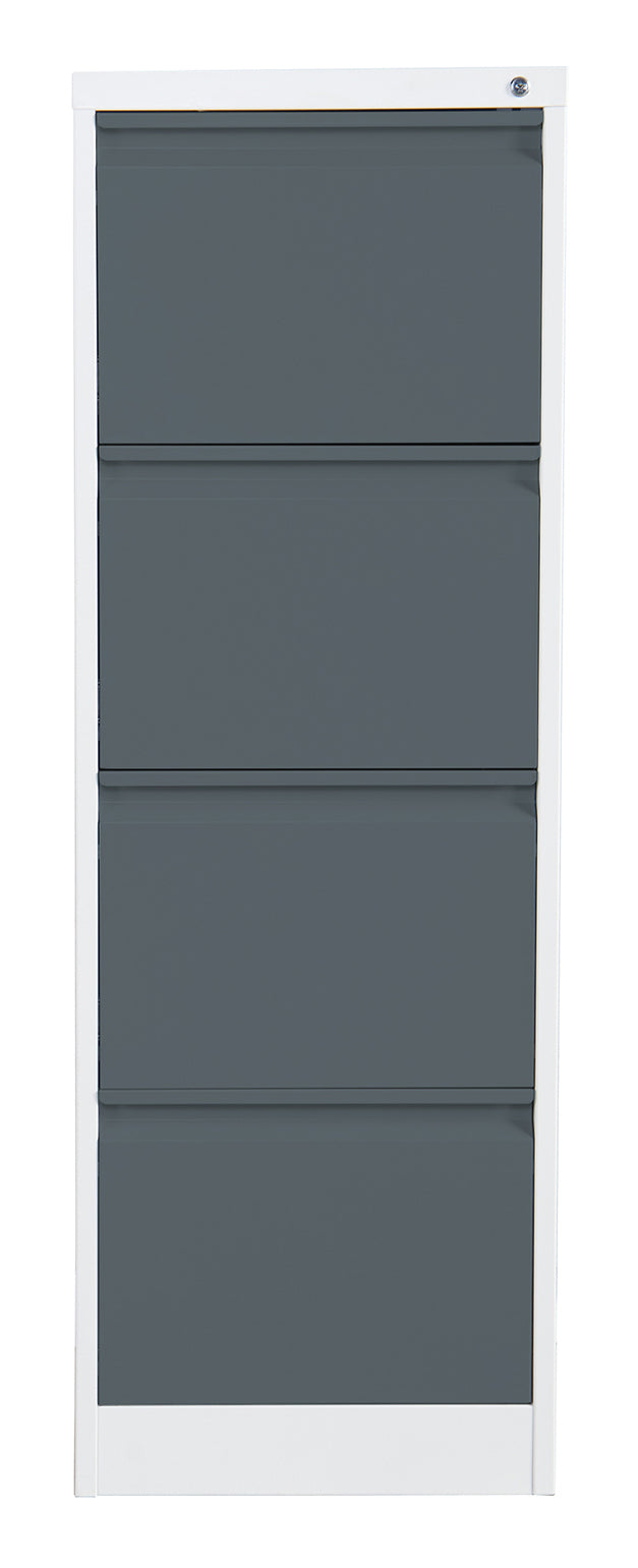 Phoenix Safe Co. FC1004GAK – Aktenschrank, 4 Schubladen, abschliessbar, Stahl, 450 × 620 × 1330 mm, Grau