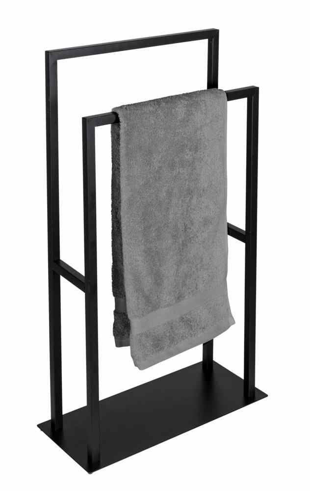 WENKO Handtuchständer Rivaltana – 46×20×80 cm, Edelstahl, freistehend, Schwarz