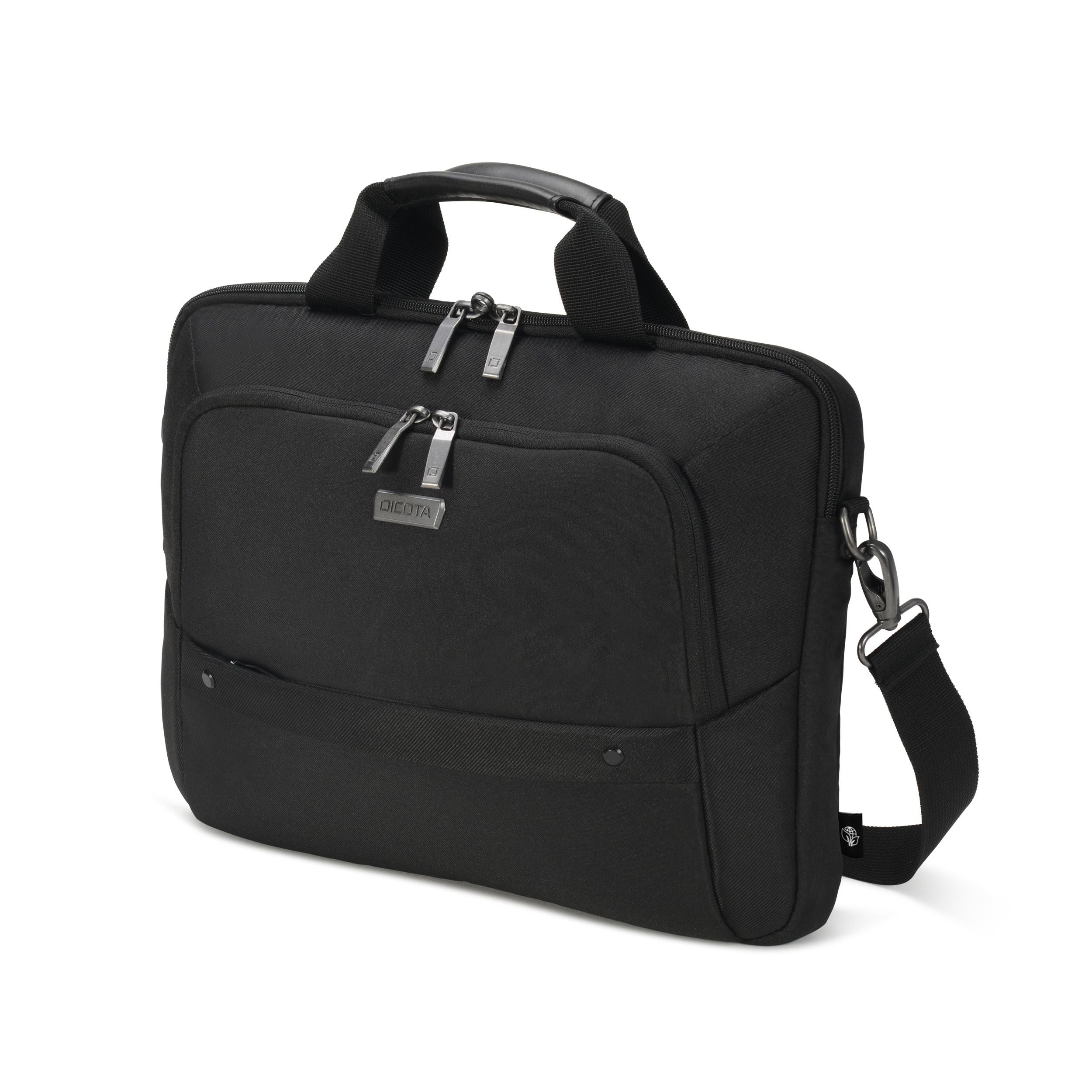 DICOTA Eco Slim Case SELECT Notebook-Tasche bis 14,1" – 300D recyceltes PET, wasserfest – Schwarz