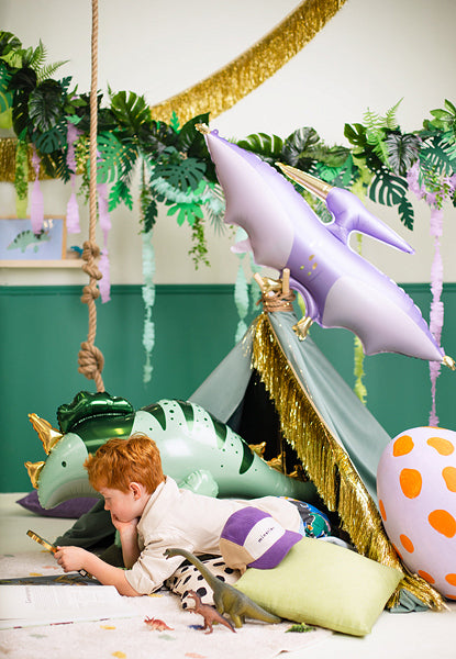 PartyDeco Folienballon Pterodaktylus – Violett – 120 × 62 cm – Folie – 1 Stk