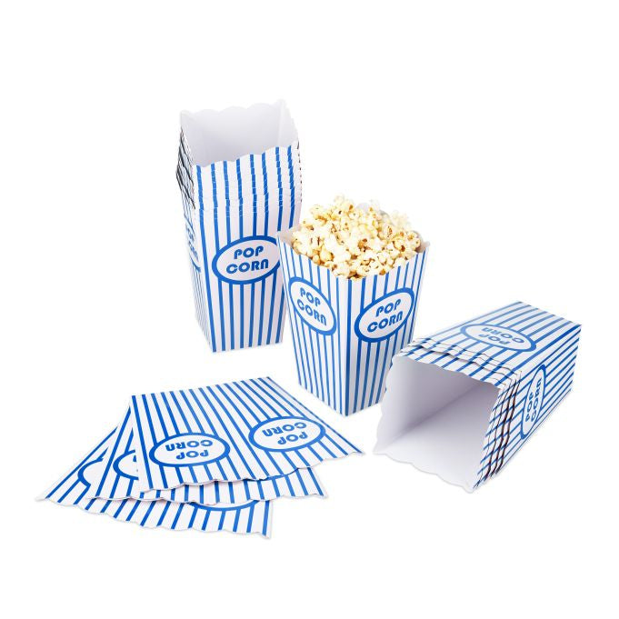 Relaxdays Fingerfood-Schale, Papier/Karton, rechteckig – 160 × 105 × 105 mm – Blau/Weiss – 48 Stk.