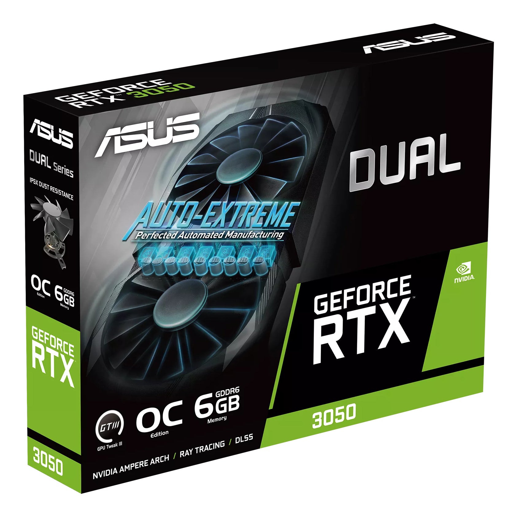 ASUS DUAL-RTX3050-O6G – PCIe Grafikkarte – GeForce RTX 3050, 6 GB GDDR6, 1×DP, 1×HDMI, 1×DVI-D, PCIe 4.0