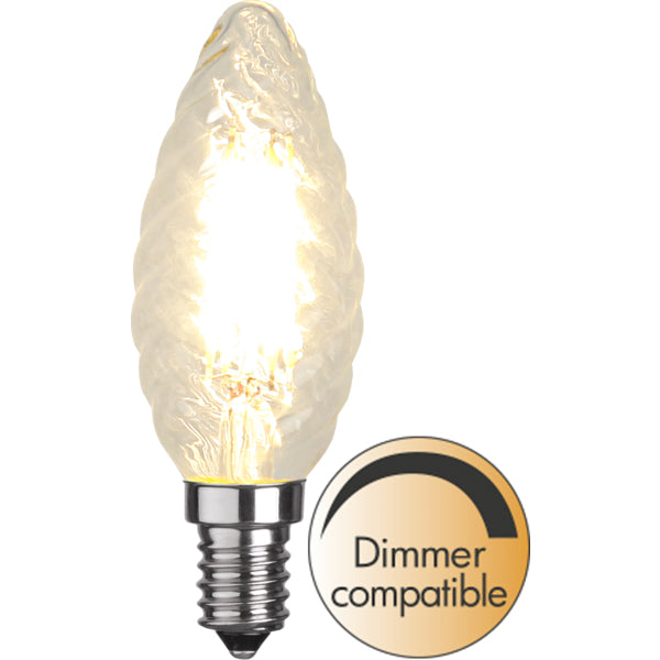 Star Trading LED-Leuchtmittel E14 Spezialform – Warmweiss 2700 K, 470 lm, 4,2 W – Transparent, Glas