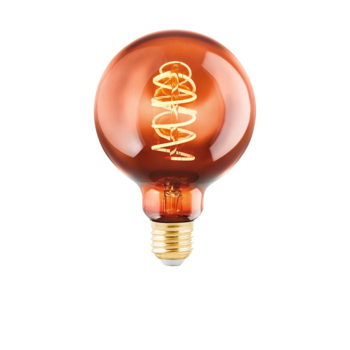 EGLO LED-Leuchtmittel E27 Globus – Warmweiss 2000 K, 30 lm, 4 W, dimmbar – IP20 – 1 Stk. – Kupfer, Glas