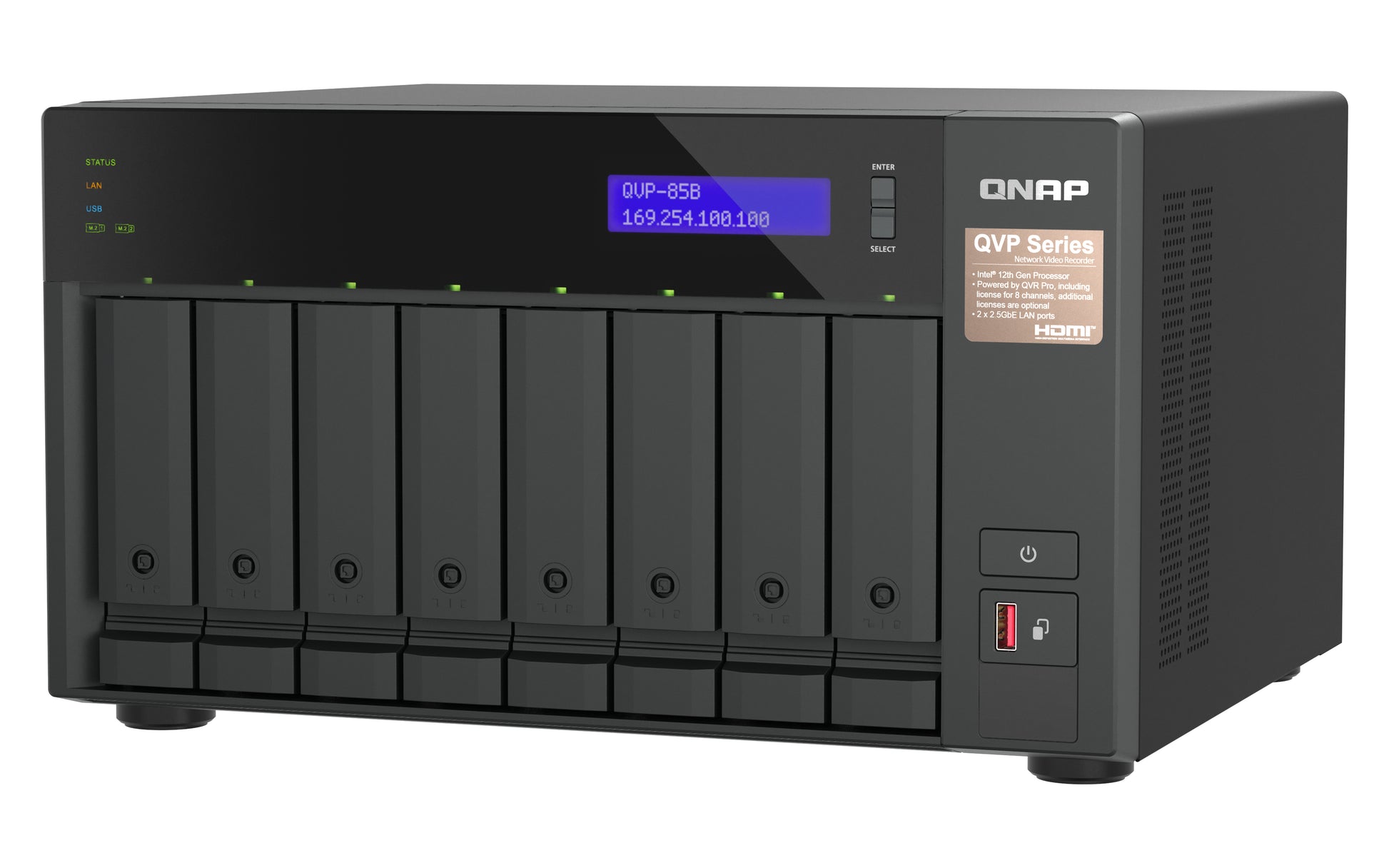 QNAP QVP-85B Allgemeines Speichergerät – 8 Kanäle, 8 Einschübe