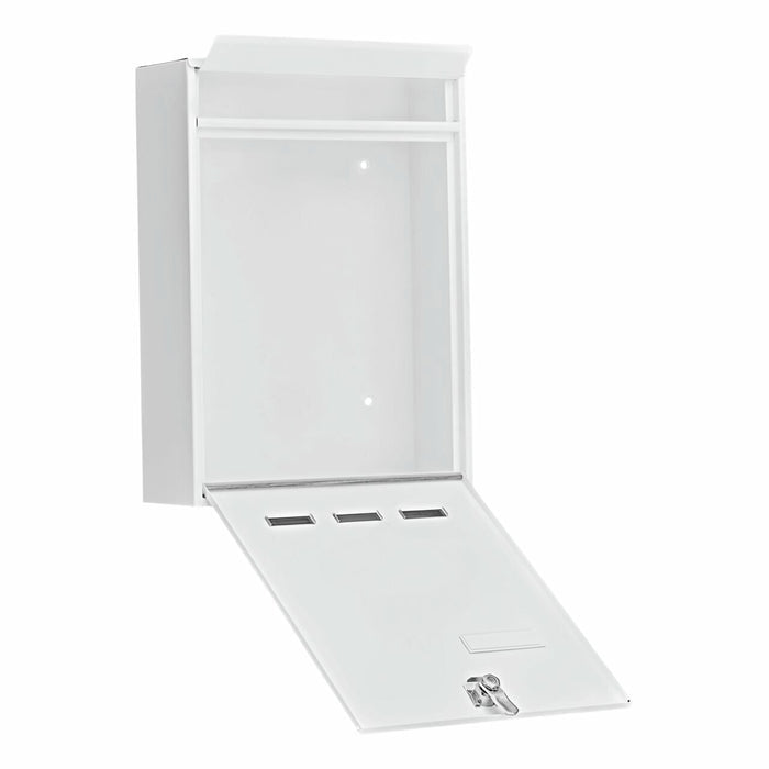 BURG-WÄCHTER Briefkasten – Stahl, weiss, 25,5 × 34 × 8,5 cm – 1er-Pack
