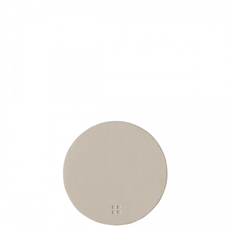 Sola Glasuntersetzer – Ø 11 cm, Kunstleder, Sand