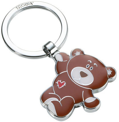 TROIKA Schlüsselanhänger Teddybär Bruno – Metall, Braun, 6er-Pack