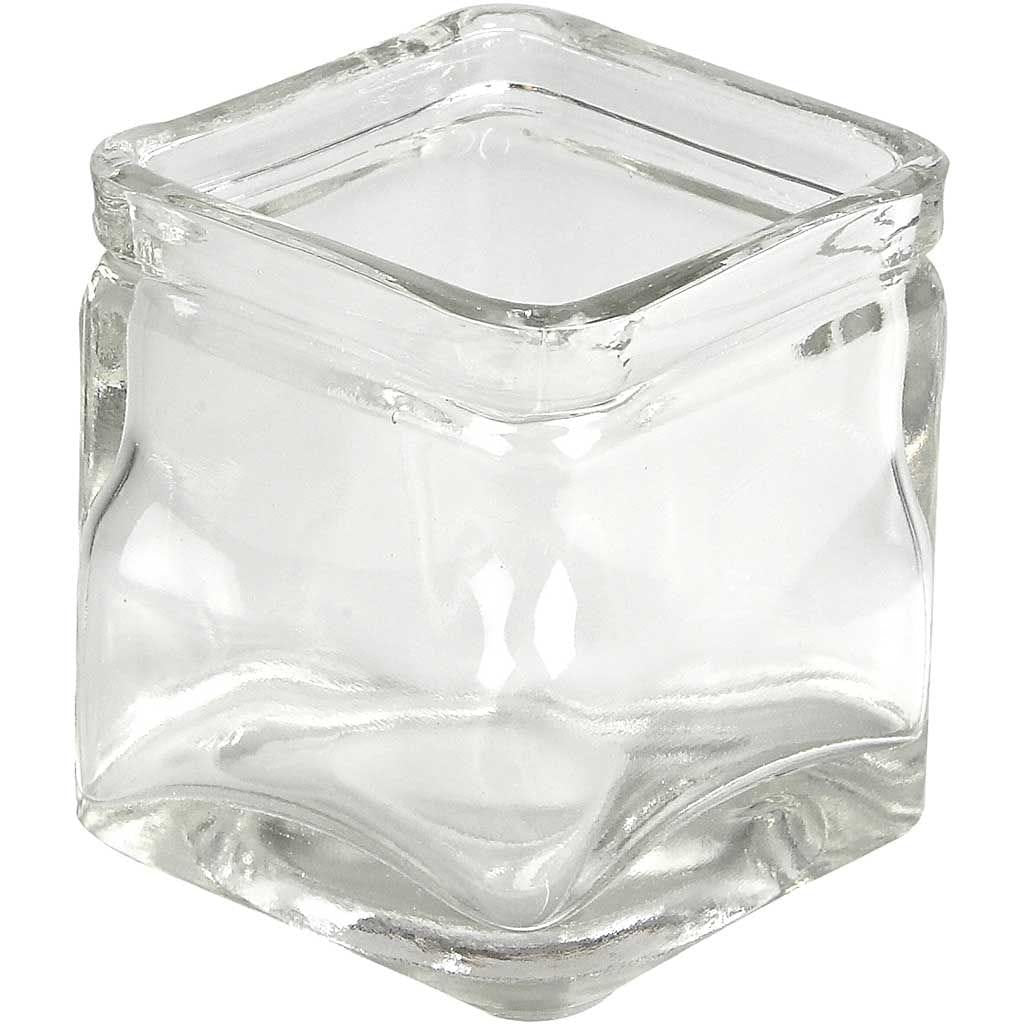 Creativ Company Kerzenglas – Glas, Transparent – 5,5 × 5,5 × 5,5 cm – 12-teilig