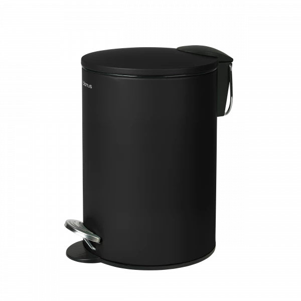 Blomus Treteimer TUBO – 3 l – Stahl, rund – schwarz