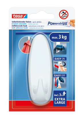 TESA Kleiderbügel – Kunststoff, weiss, 2,9 × 10,5 × 3,9 cm – 1er-Pack