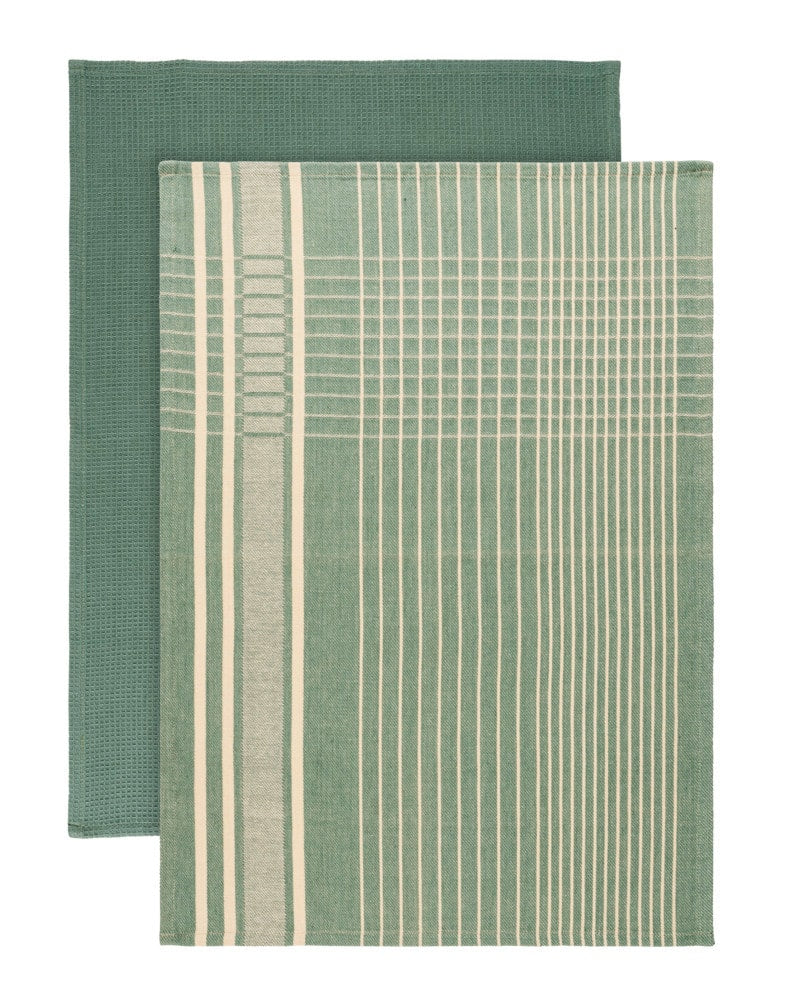 Wenko Geschirrtücher Tito – Grün – 45 × 65 cm – Baumwolle – 2er-Set