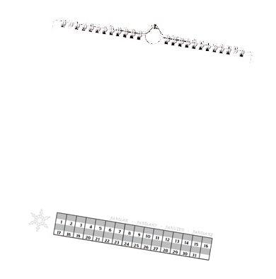 Folia Bastel-Dauerkalender immerwährend – 23 × 24 cm – mit Tagesfeldern, mit Aufhänger