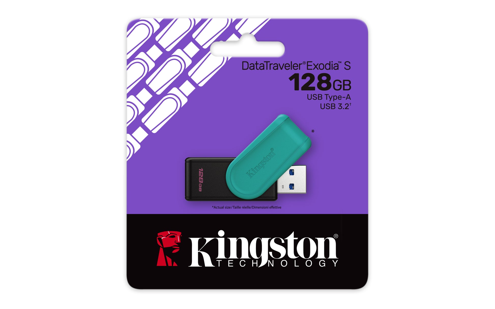 Kingston Technology Kingston DT Exodia S USB-Stick – 128 GB, USB 3.2 Gen 1, Schwarz/Türkis