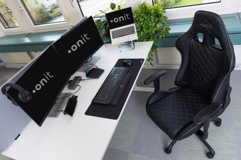 ONIT Handgelenkauflage für Tastatur – Gel – Schwarz – 400 × 60 mm – rutschfest