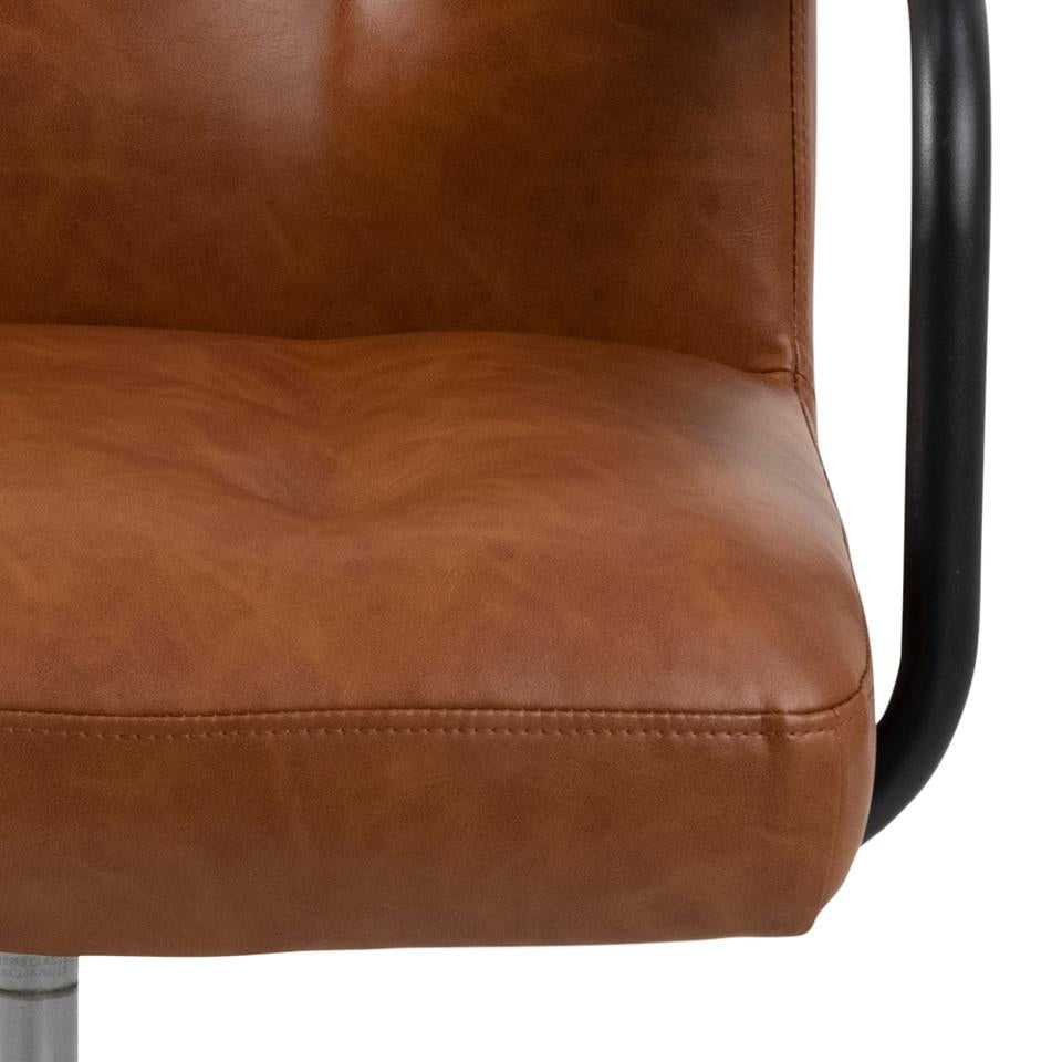 Actona AC Design Bürostuhl Cosmo – Kunstleder, Metallfuss, Braun