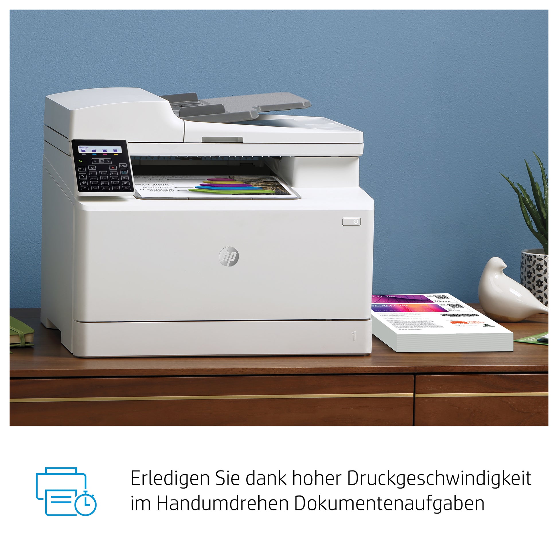 HP Color LaserJet Pro M183fw – Farbiges Laser-MFP A4, 4-in-1 – USB/LAN – ADF – 16 ppm S/W, 16 ppm Farbe