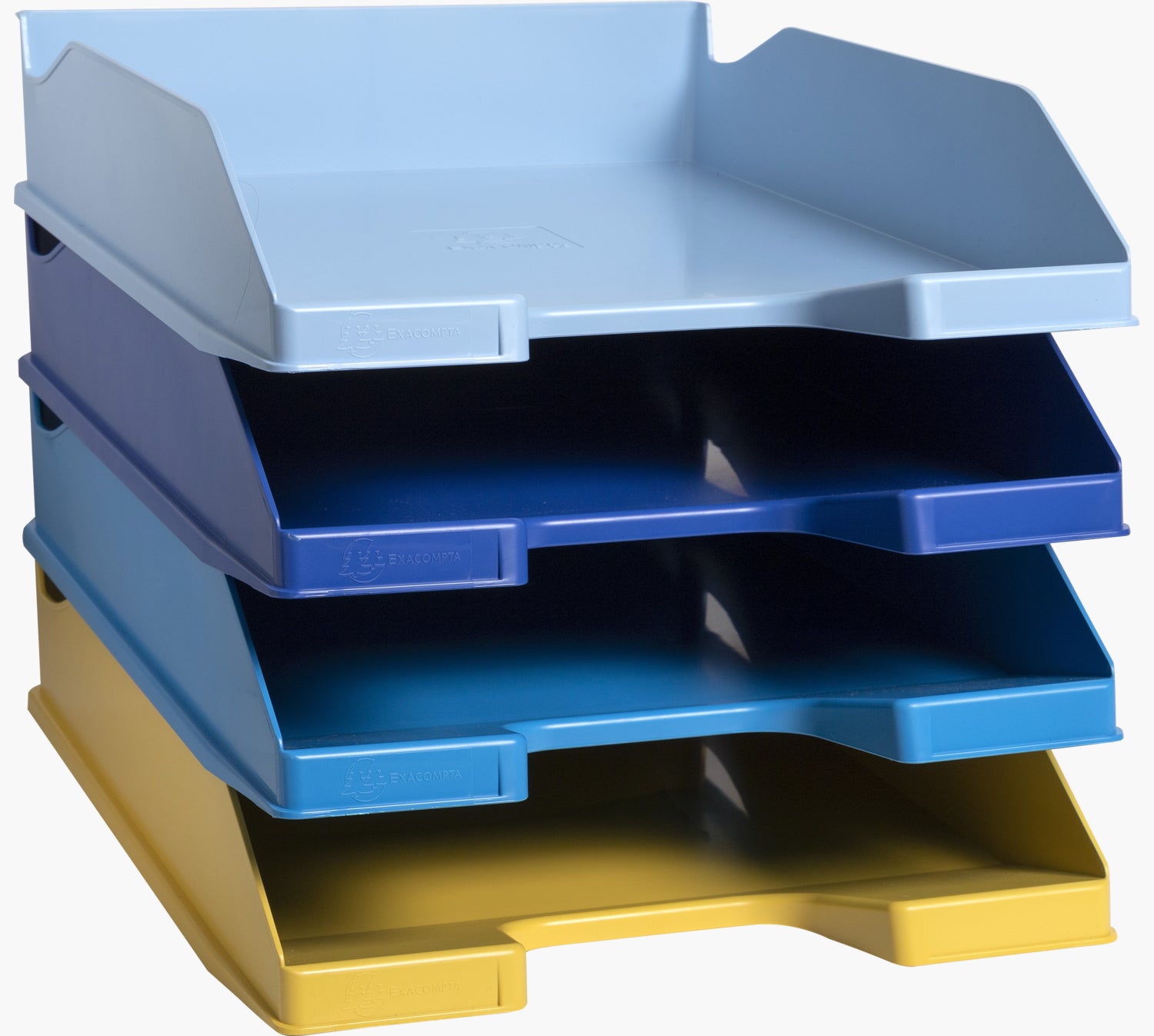 Exacompta Briefablage COMBO MIDI Bee Blue – für A4+ Papier – 346 × 254 × 243 mm