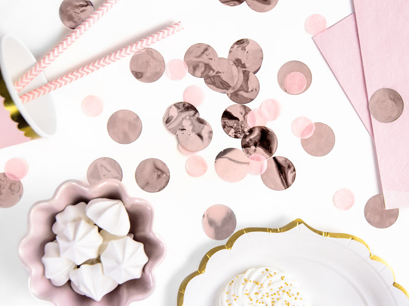 PartyDeco Konfettikanone Kreis – Roségold – Ø 2,5 cm – Folie – 15 g – 1 Stk