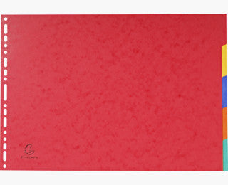 Exacompta Register A3 quer – blanko, 5 Taben, Karton 400 g/m², mehrfarbig