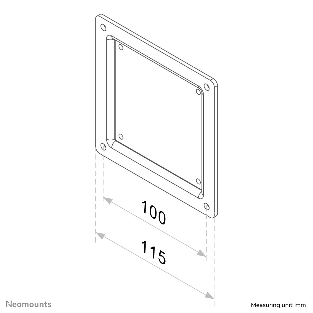 Neomounts FPMA-VESA100 – VESA-Adapterplatte – VESA 75×75/100×100 mm – 10–30" – bis 25 kg/Monitor – Schwarz