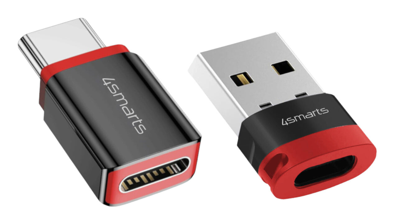 4smarts 541615 Adapter USB-A zu USB-C – Datenblocker, USB 2.0 (480 Mbit/s), 2 Stück, Schwarz