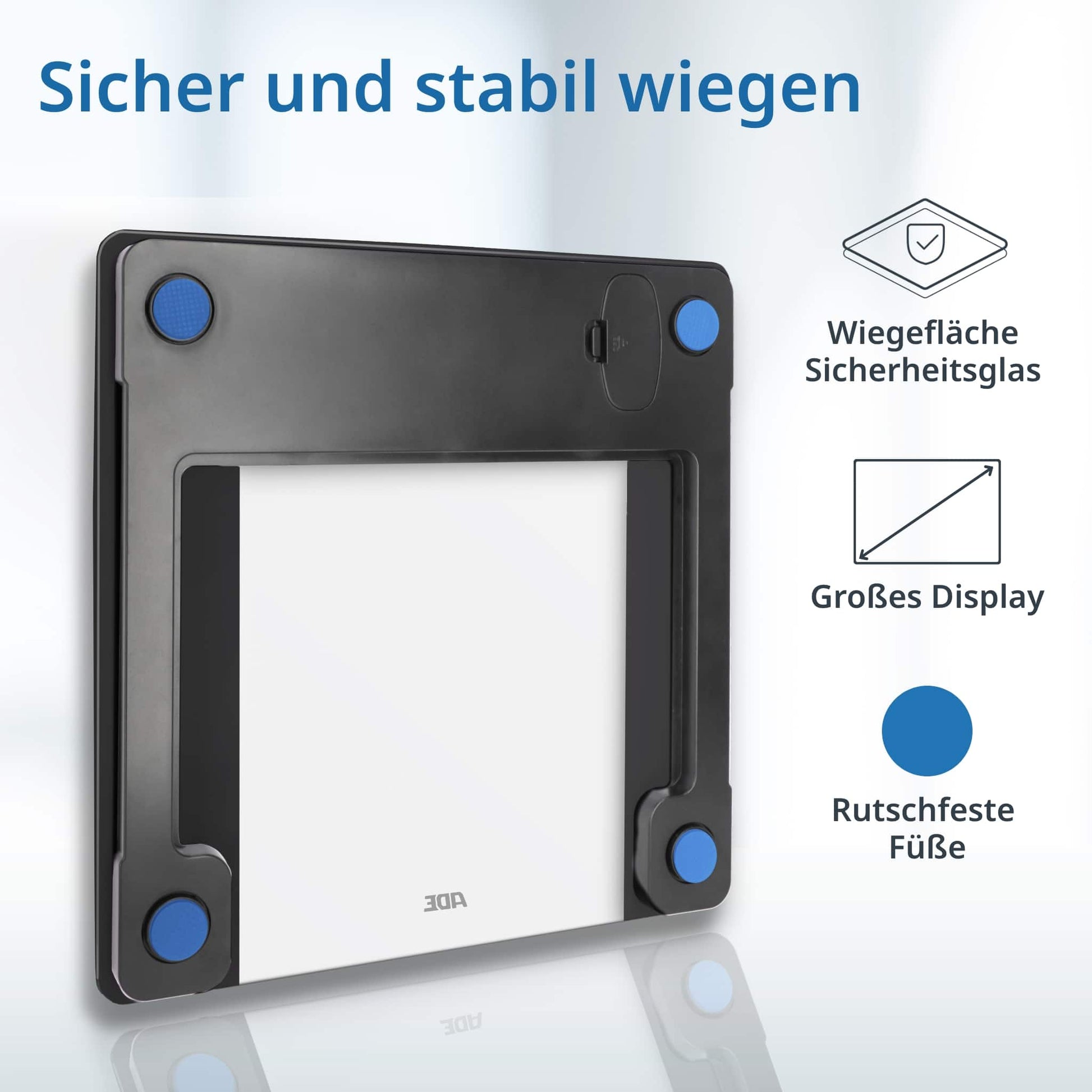 ADE Digitale Personenwaage BA2300-1 – Glas – 200 kg – Schwarz