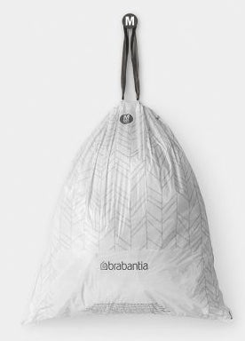 Brabantia Kehrichtsack PerfectFit – 60 l, mit Zugband, Recycling-Kunststoff, weiss, 10 Stk