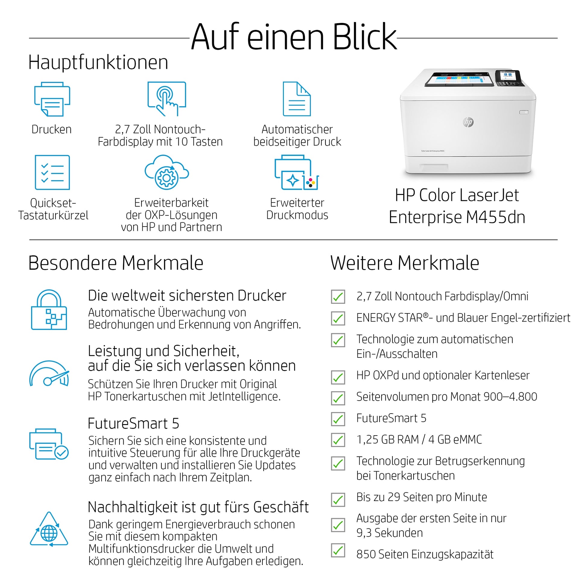 HP LaserJet M455dn – Farbe