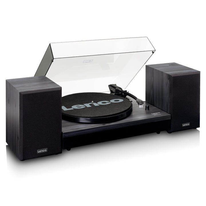 Lenco LS-301BK – Plattenspieler (Riemenantrieb, manuell), Bluetooth, 33⅓/45 – Schwarz