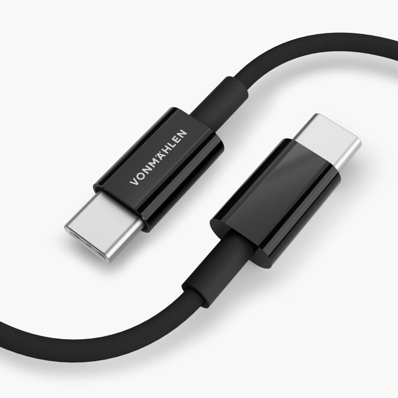 Vonmählen USB-C auf USB-C Kabel – USB 2.0 (480 Mbit/s) – 1 m – PD 60 W – Nylon – Schwarz