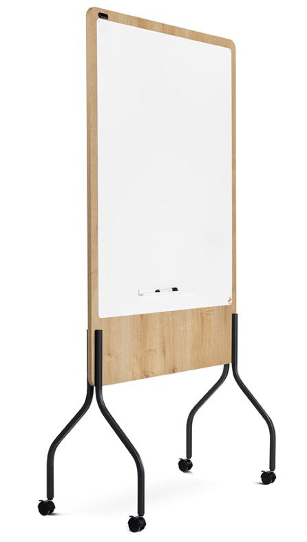 Rocada Whiteboard – 100 × 150 cm, Melamin, magnetisch, Stahlrahmen, mobil, beidseitig