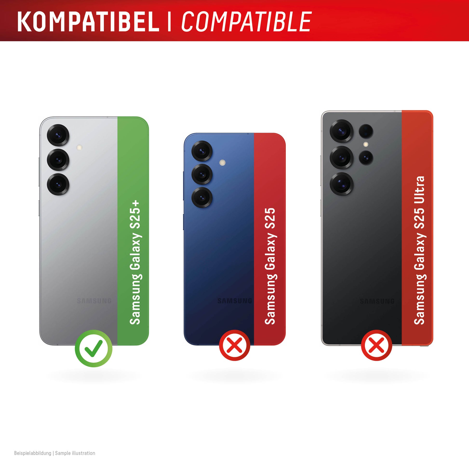 E.V.I. DISPLEX CamGlass – Kameraobjektivschutz – für Samsung Galaxy S25+ –  – Schwarz/Transparent