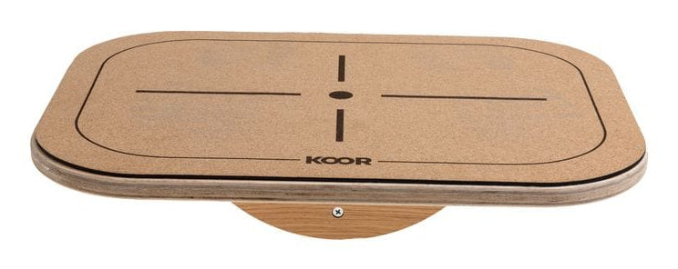 KOOR Balance Board – 50 × 36 cm, bis 110 kg, Kork, braun