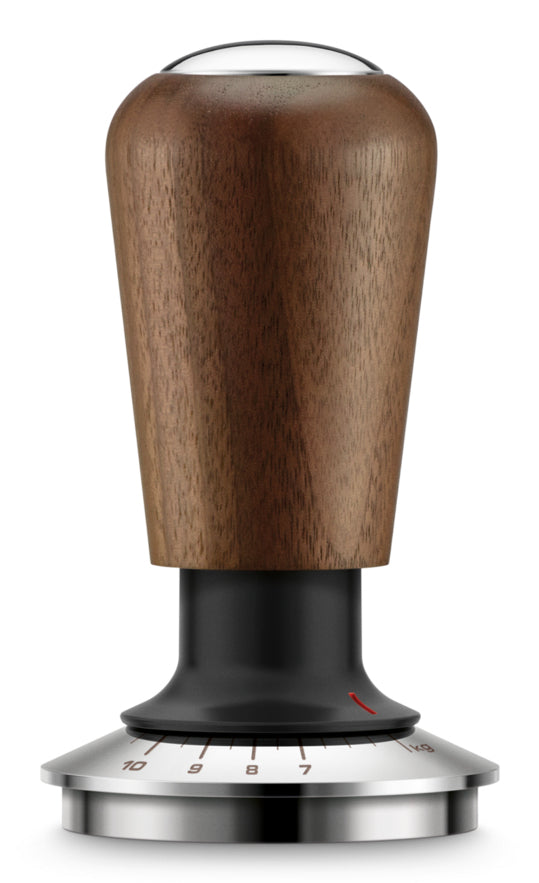 Sage Tamper Kraftmessgerät 54 – Ø 5,4 cm, für 54 mm Siebträger, Edelstahl/Walnuss