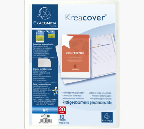 Exacompta Sichtbuch, für A4, 10 Hüllen – Polypropylen (PP) – Weiss