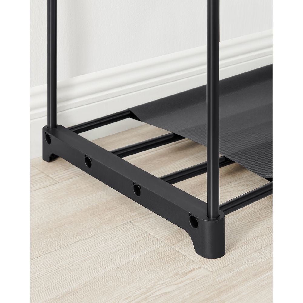 Vasagle Garderobenständer – mit Kleiderstange, Kunststoff/Stahl, Schwarz, 151 × 43 × 166 cm